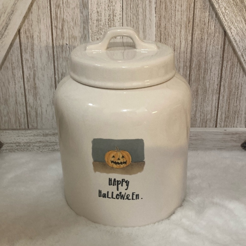 Rae Dunn Happy Halloween Jack o Lantern Canister